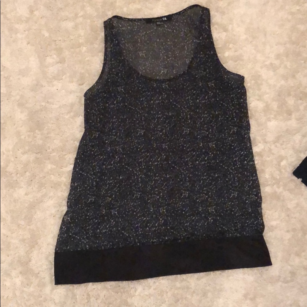 FOREVER 21 Sheer print blouse